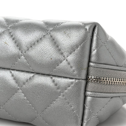 Chanel Metallic Lambskin Quilted Reissue Cosmetic Case Silver 8 of 8