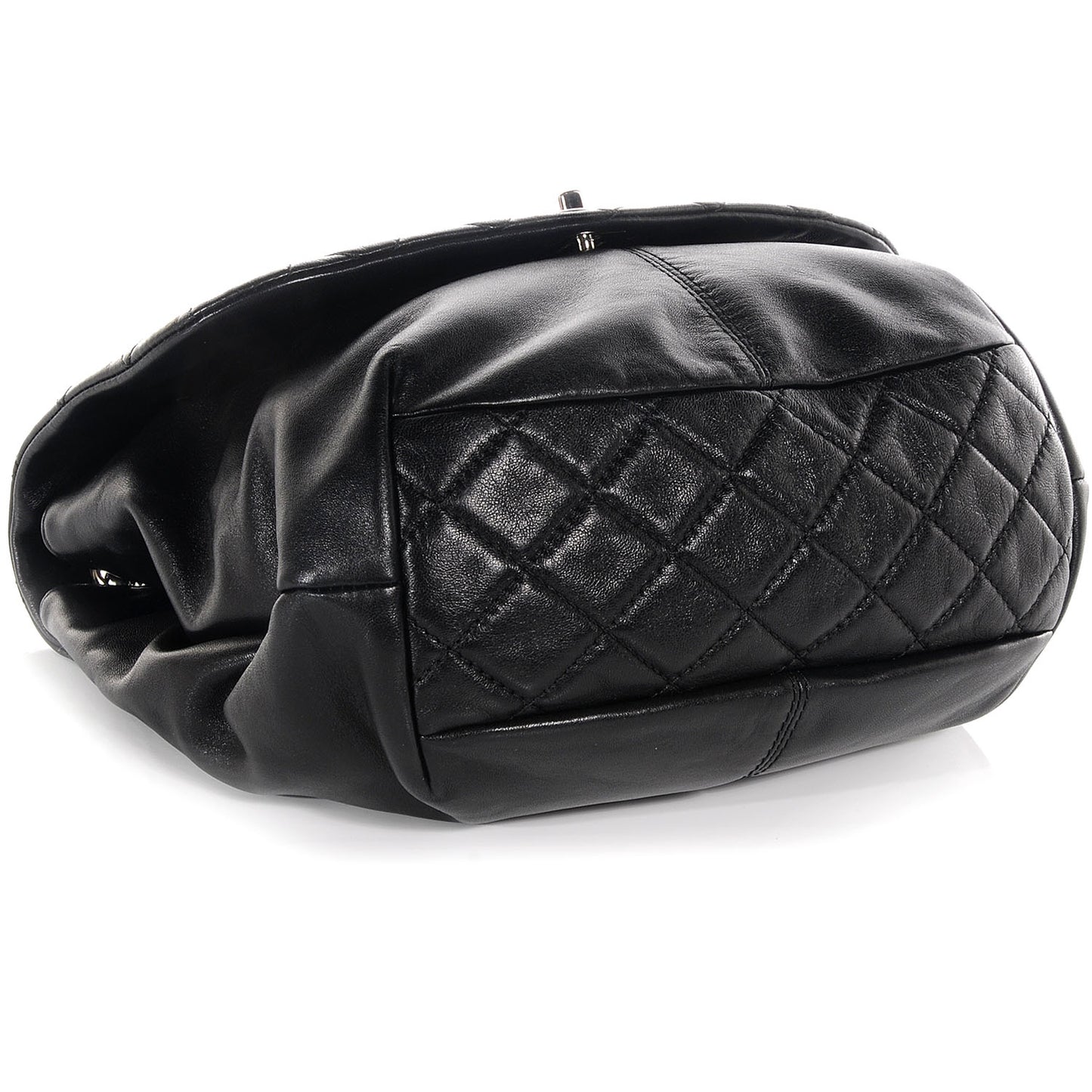 Lambskin Stitched Messenger Black