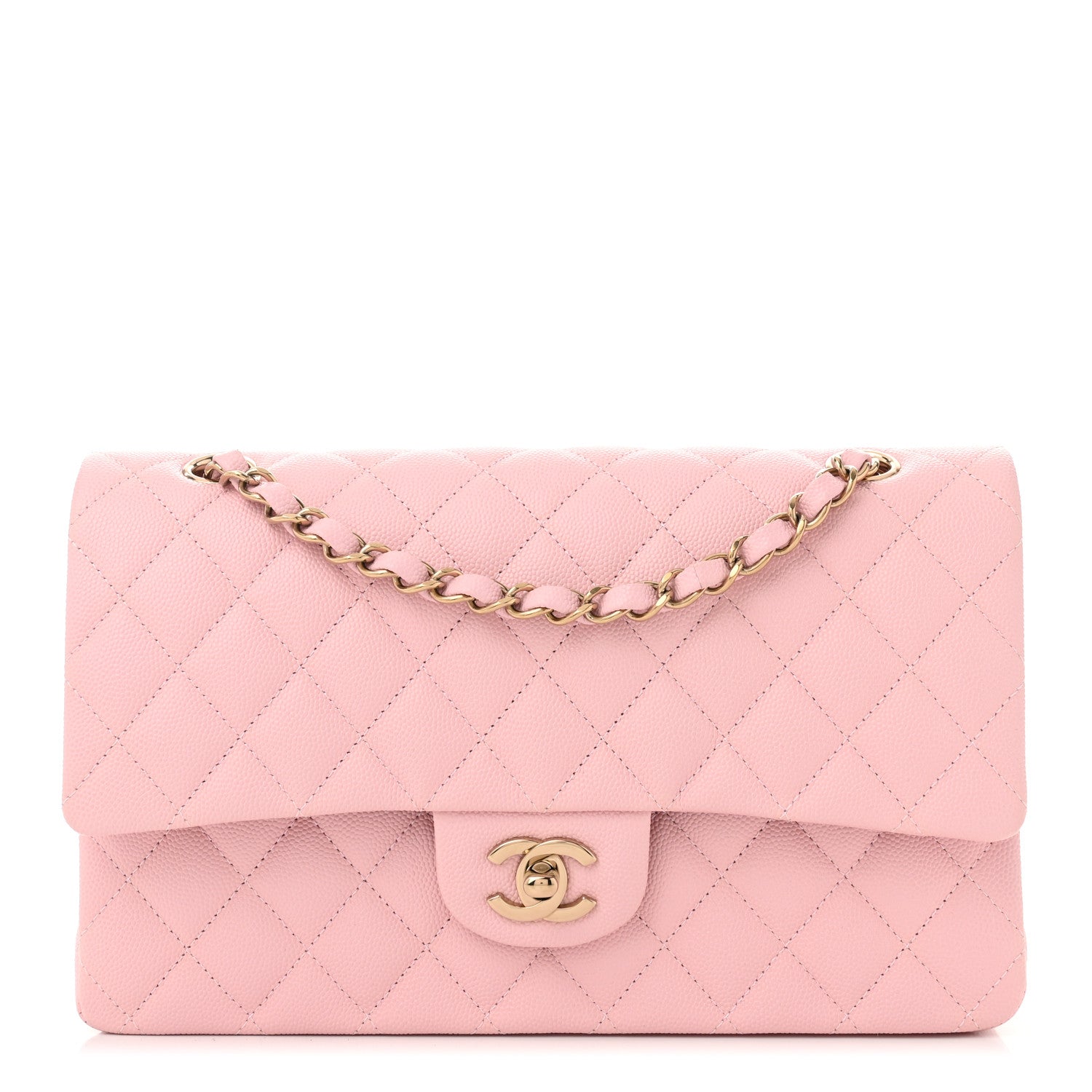 Chanel Caviar Quilted Medium Double Flap Light Pink 1 of 11