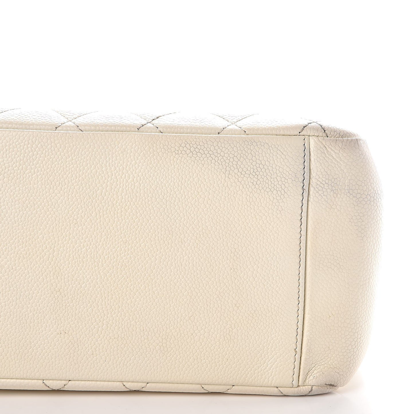 Caviar Quilted Grand Shopping Tote GST White