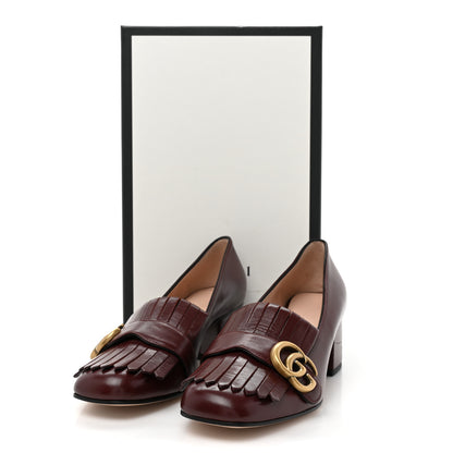 Gucci Malaga Kid GG Marmont Fringe 50mm Loafer Pumps 36 Vintage Bordeaux 11 of 11