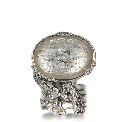 Saint Laurent Glass Cabochon Arty Ovale Ring 6 Silver 1 of 3