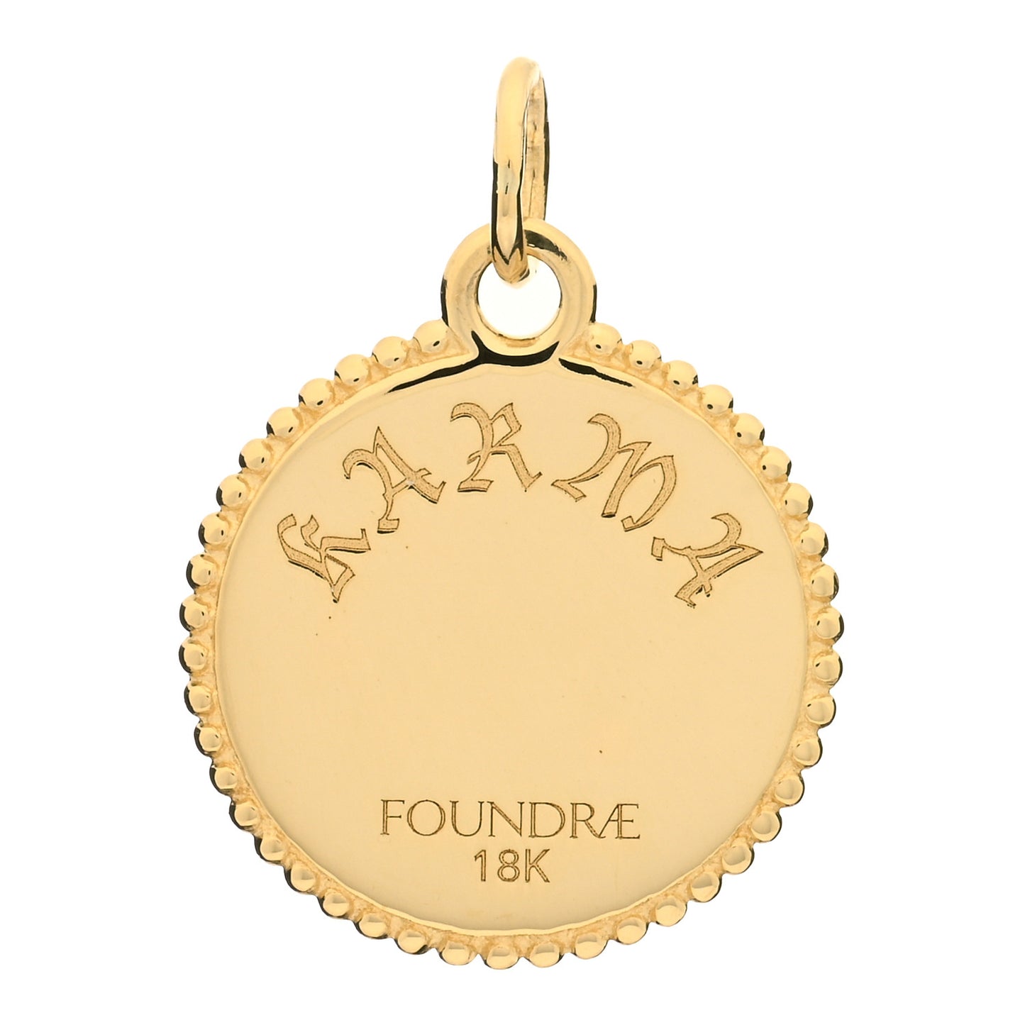 18K Yellow Gold Diamond Baby Karma Medallion Pendant