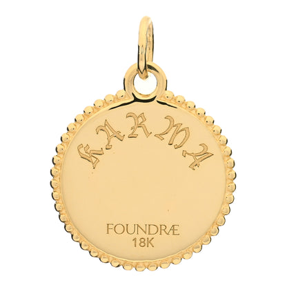 Foundrae 18K Yellow Gold Diamond Baby Karma Medallion Pendant 2 of 3