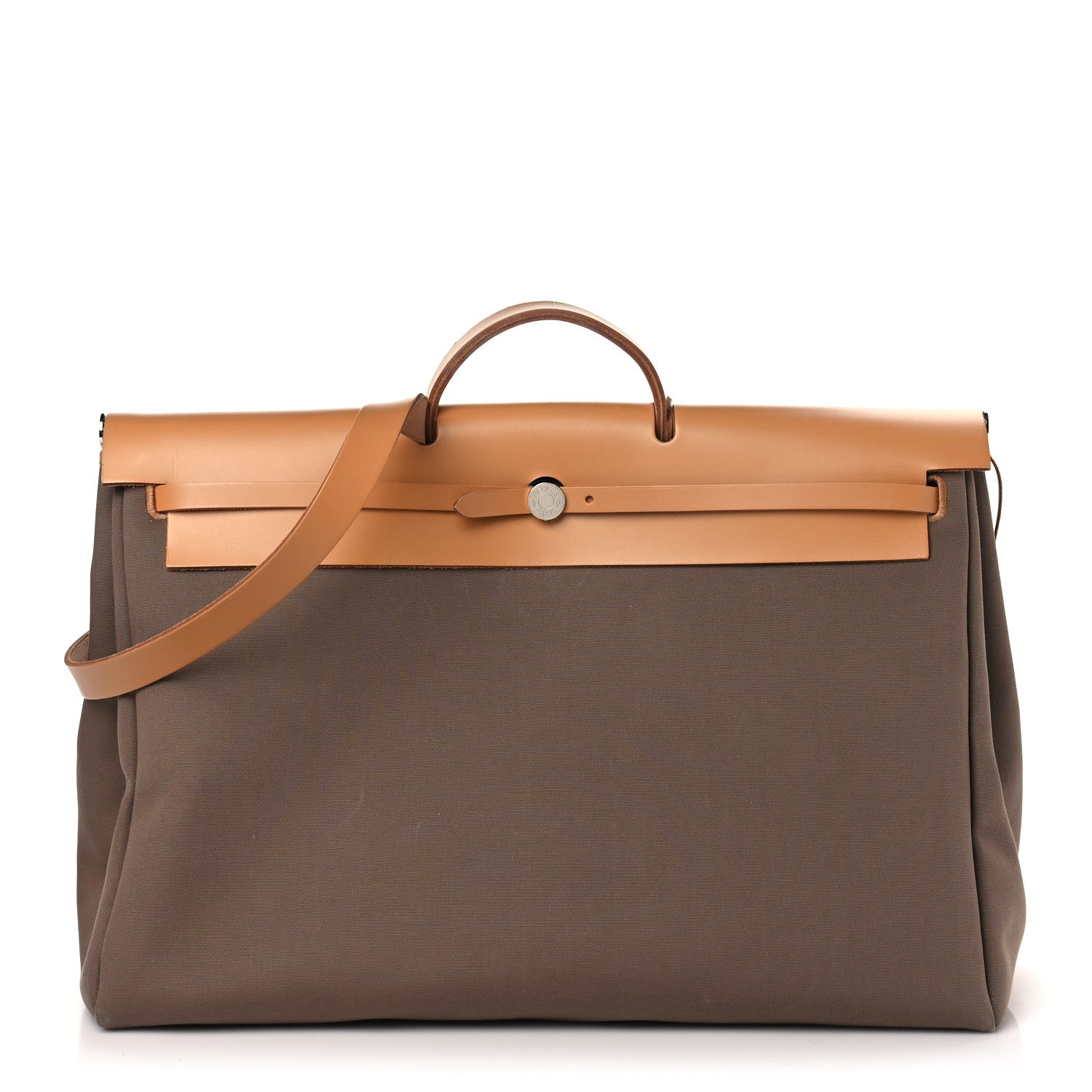 Hermes Military Toile Vache Hunter Herbag Cabine Zip 50 Etoupe Dune 1 of 11