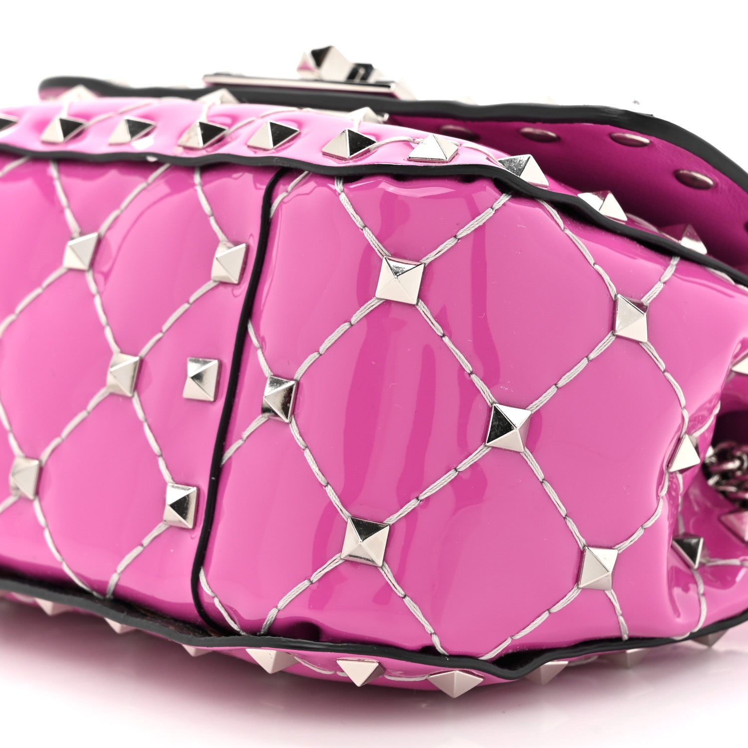 Valentino Garavani Patent Micro Rockstud Spike Shoulder Bag Radiant Orchid 8 of 12