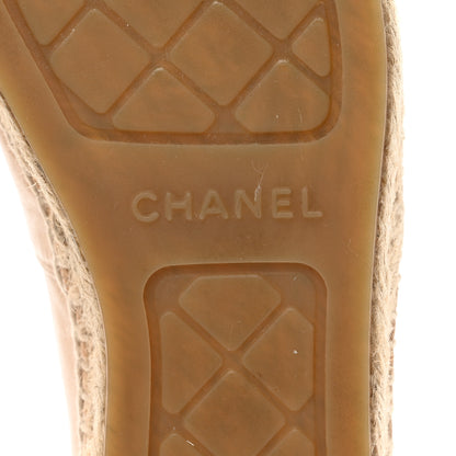 Chanel Lambskin CC Espadrilles 39 Beige Black 7 of 11