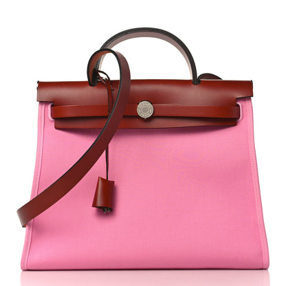Hermes Toile Officier Vache Hunter Herbag Zip PM 31 5P Pink Cuivre 2 of 10