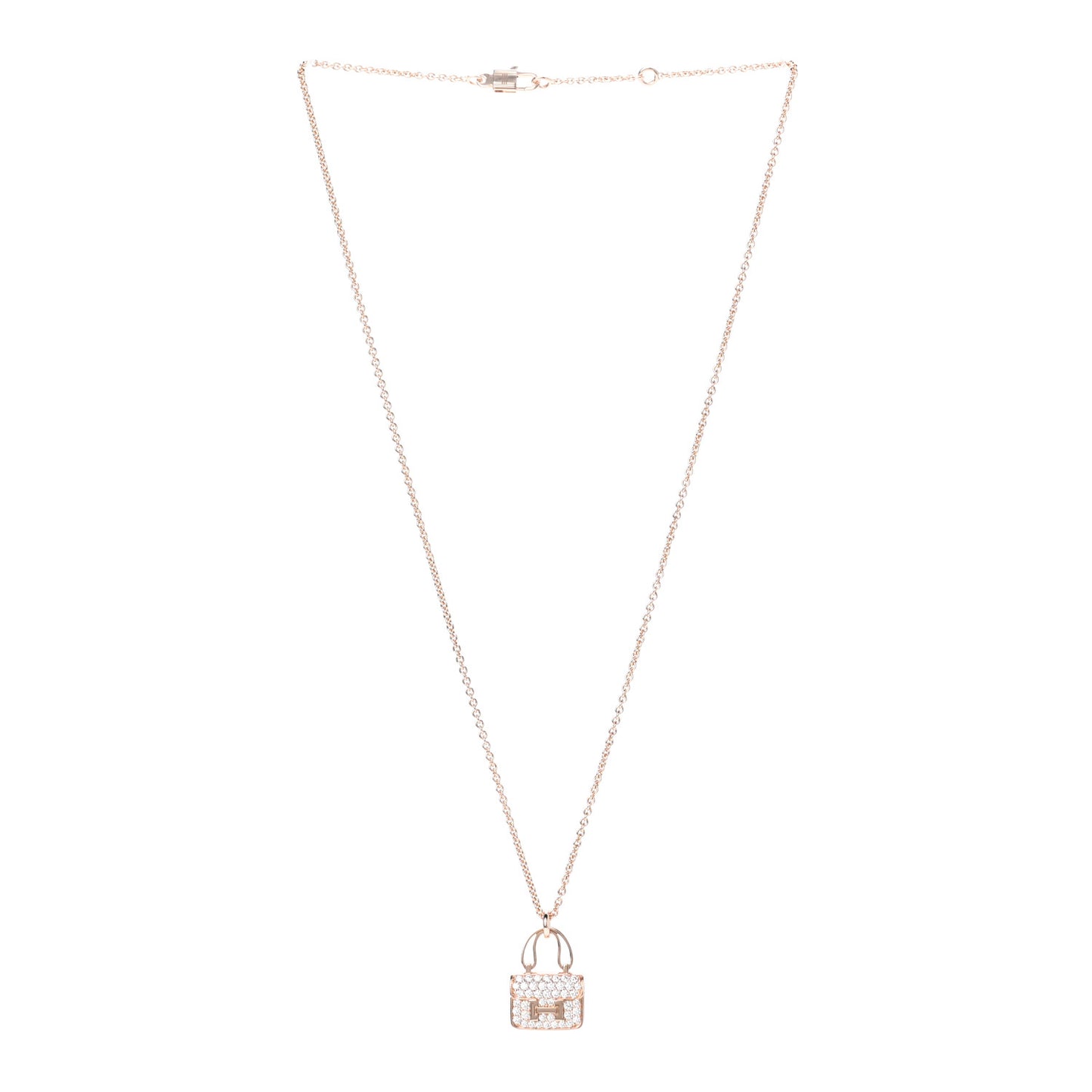 18K Rose Gold Diamond Constance Amulettes Pendant Necklace