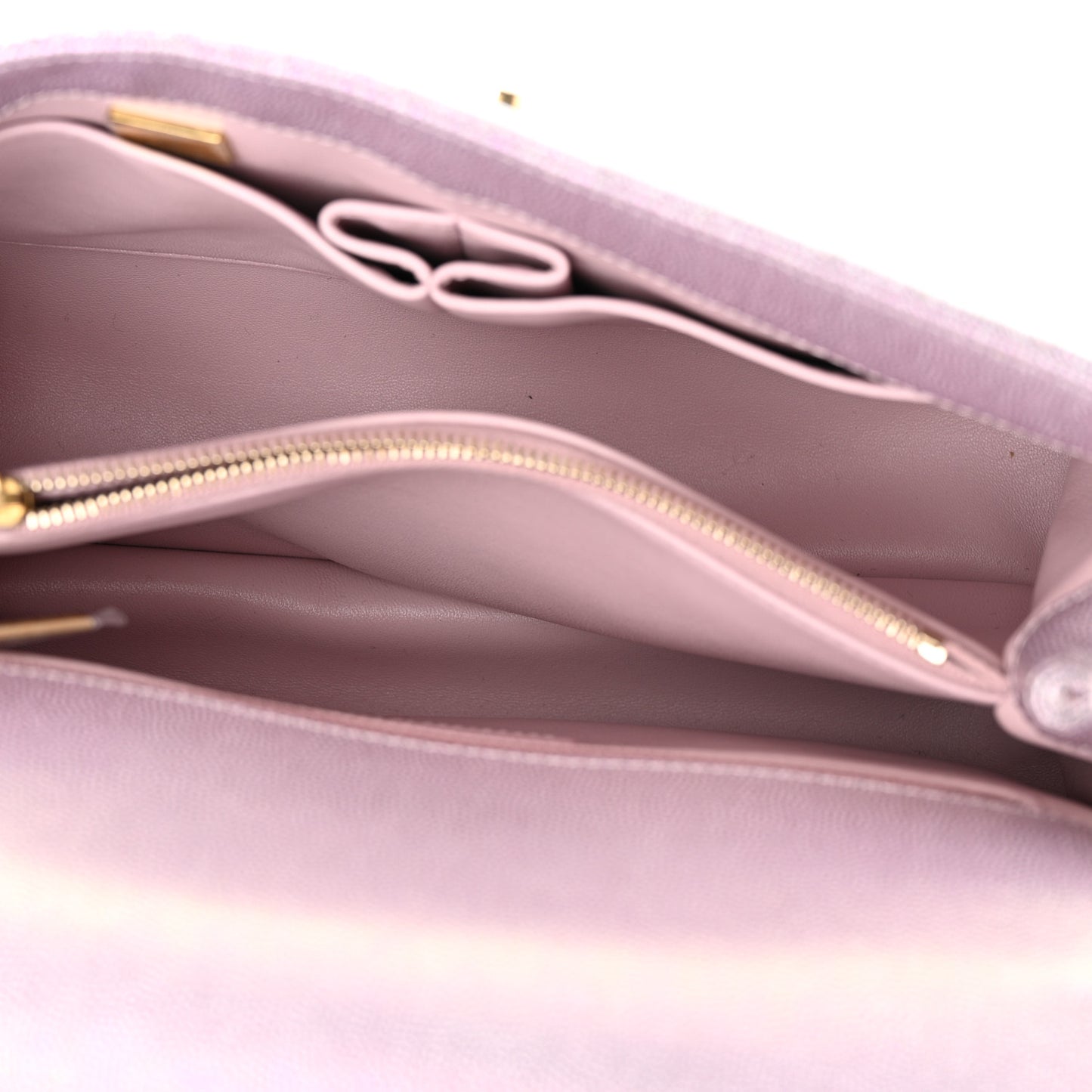 Metallic Caviar Quilted Small Coco Handle Flap Light Pink