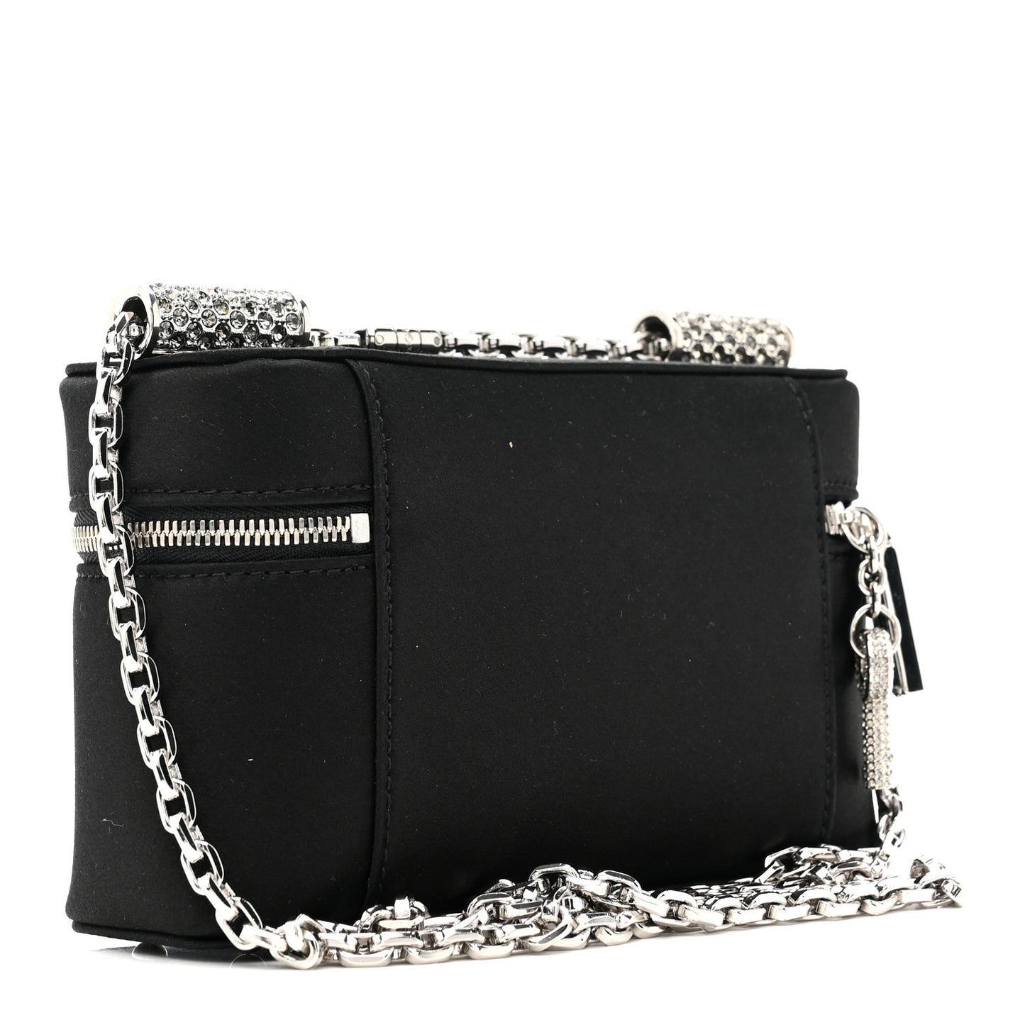 Satin Crystal Pave Medium Sicily Tubes Black