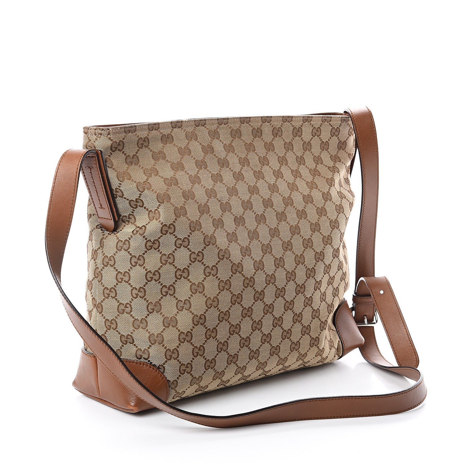 Gucci Monogram Large Flat Messenger Bag Brown 2 of 8