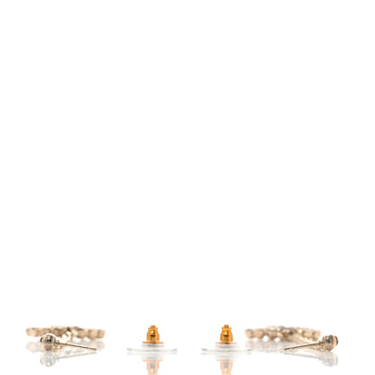 Chanel Crystal CC Drop Earrings Pink Grey Gold 3 of 4