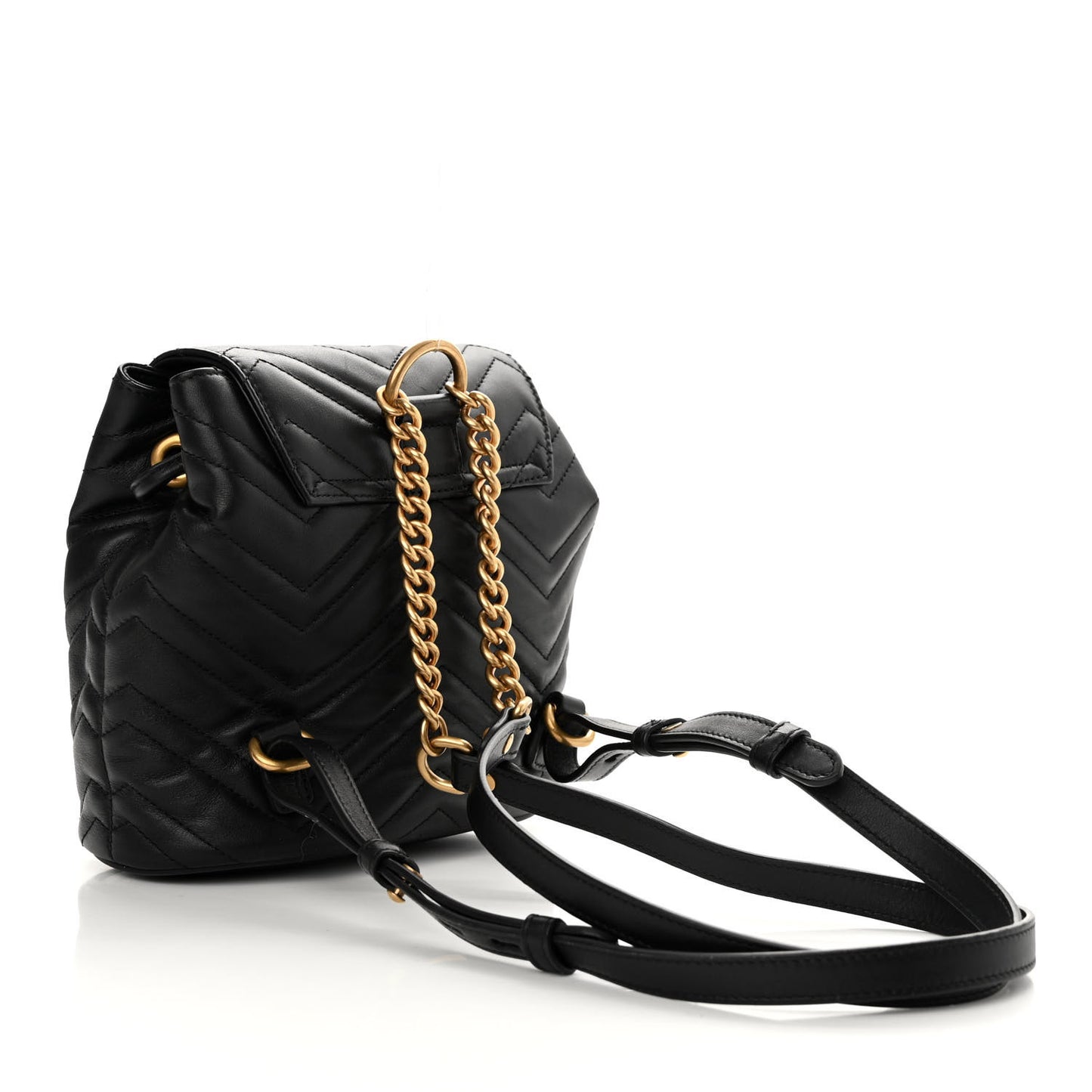 Calfskin Matelasse GG Marmont Flap Backpack Black
