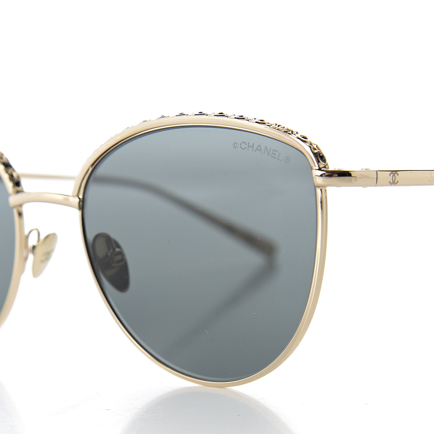 Metal Crystal Sunglasses 4258-B Gold