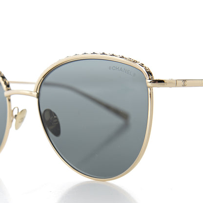 Chanel Metal Crystal Sunglasses 4258-B Gold 7 of 7