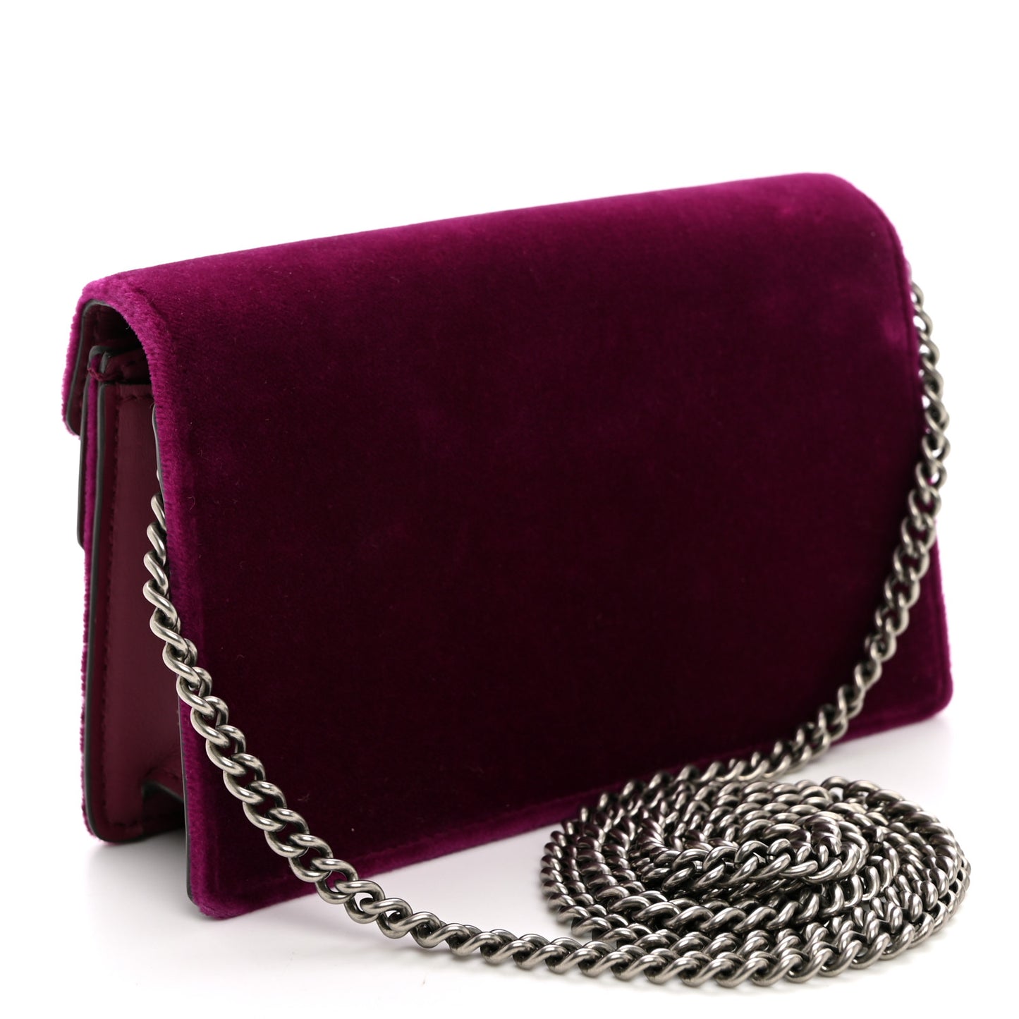 Velvet Super Mini Dionysus Shoulder Bag Fuchsia Violet Cyclamen