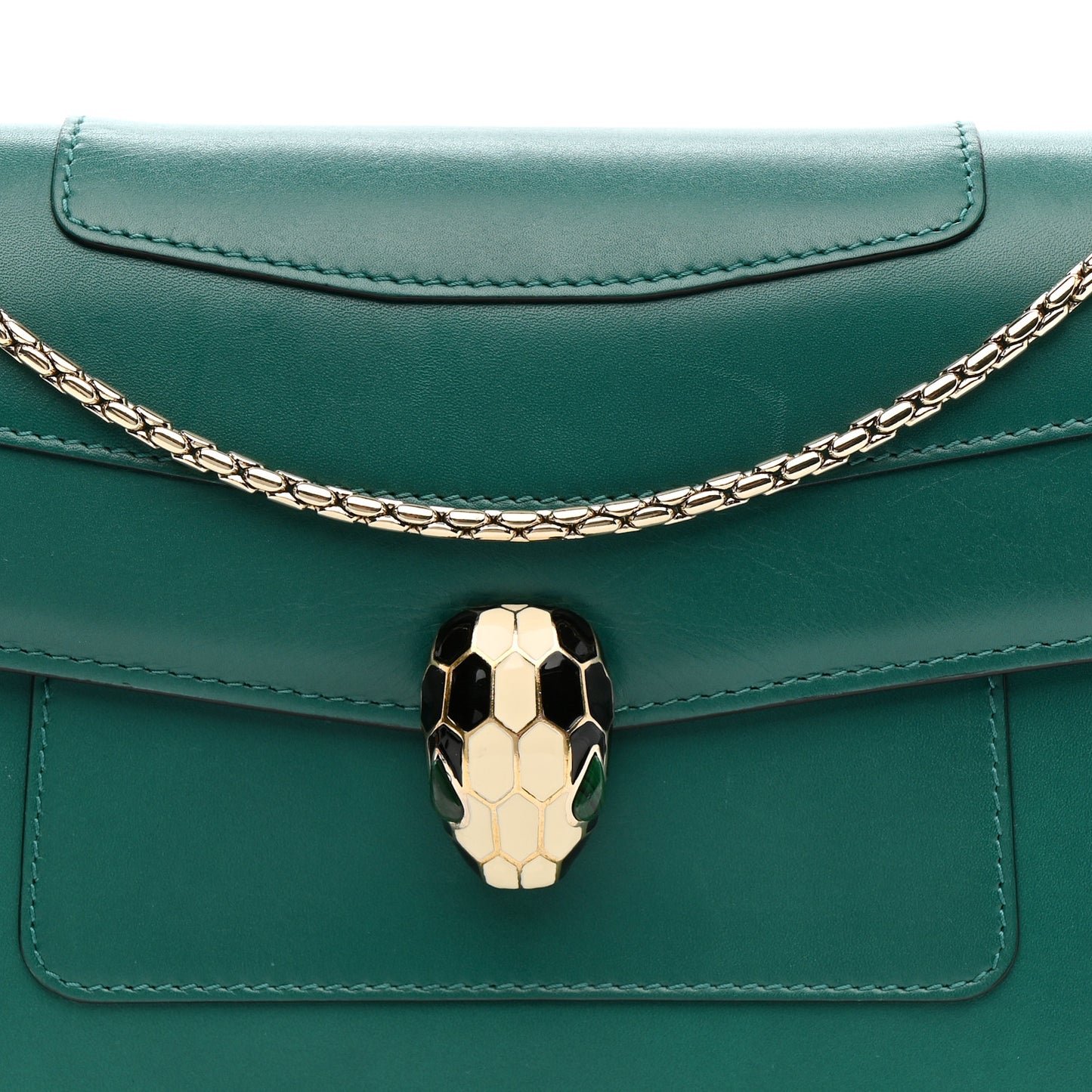 Calfskin Serpenti Forever Shoulder Bag Emerald Green