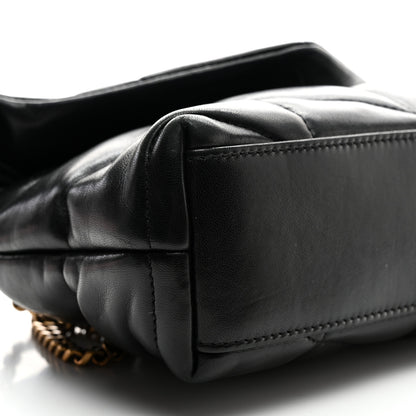 Saint Laurent Lambskin Quilted Toy Loulou Puffer Monogram Chain Satchel Black 9 of 10