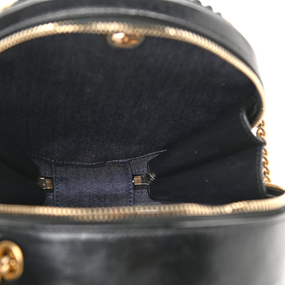 Chanel Crumpled Calfskin Cotton Small En Vogue Round Bag Black 4 of 9