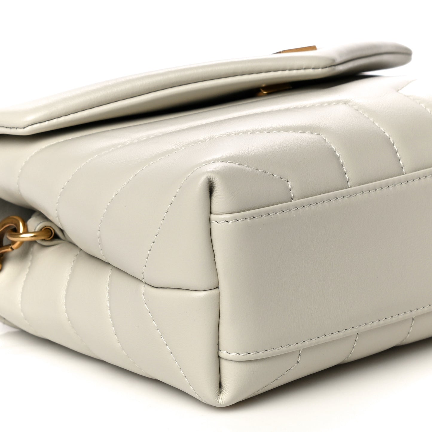 Calfskin Y Quilted Monogram Toy Loulou Crossbody Bag Ivory