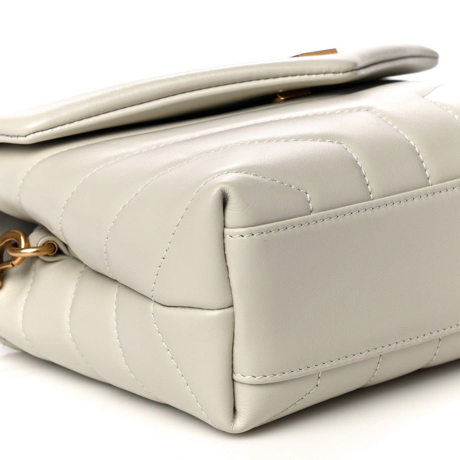 Saint Laurent Calfskin Y Quilted Monogram Toy Loulou Crossbody Bag Ivory 10 of 14