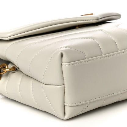 Saint Laurent Calfskin Y Quilted Monogram Toy Loulou Crossbody Bag Ivory 10 of 14