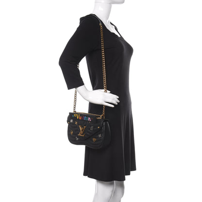 Louis Vuitton Calfskin Love Lock New Wave Chain MM Black 2 of 8