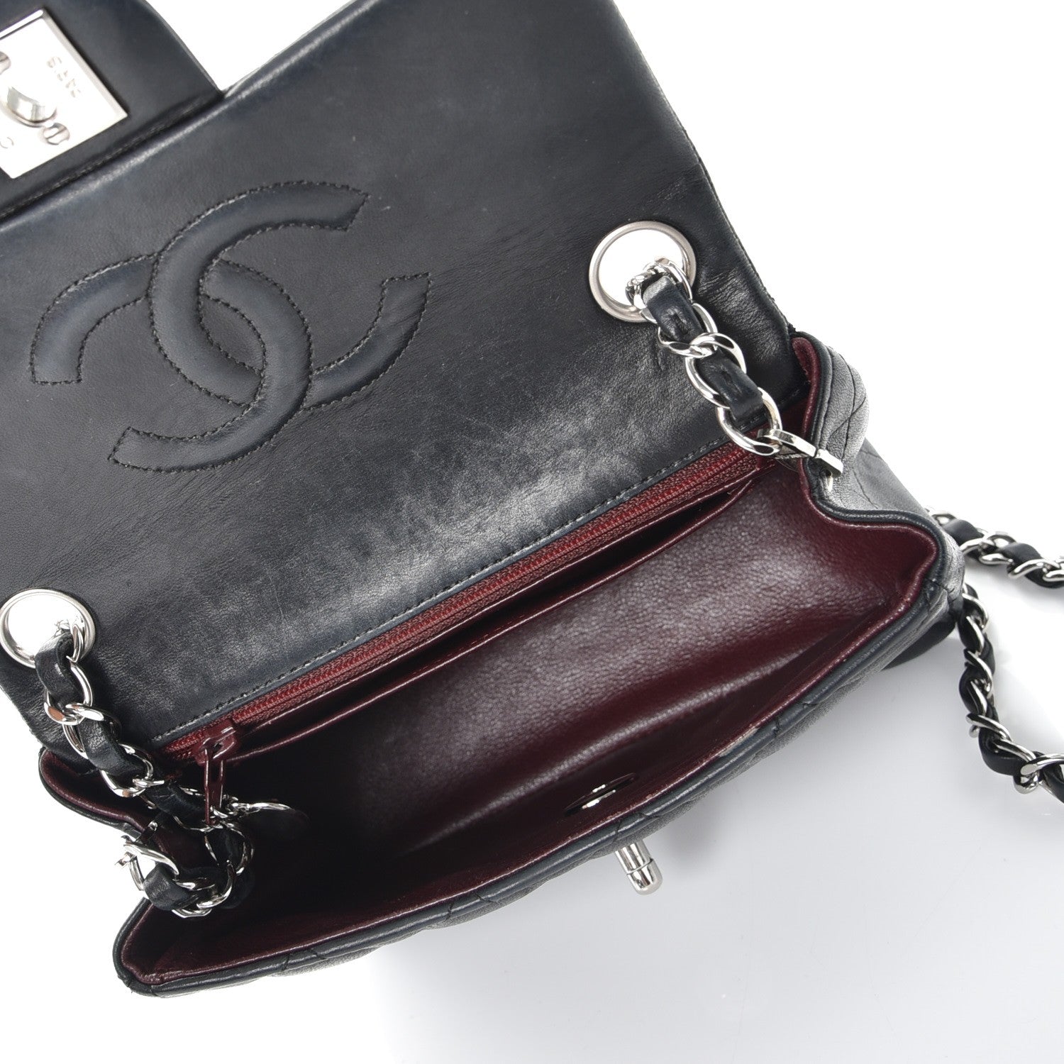 Chanel Lambskin Quilted Mini Square Flap Black 5 of 11