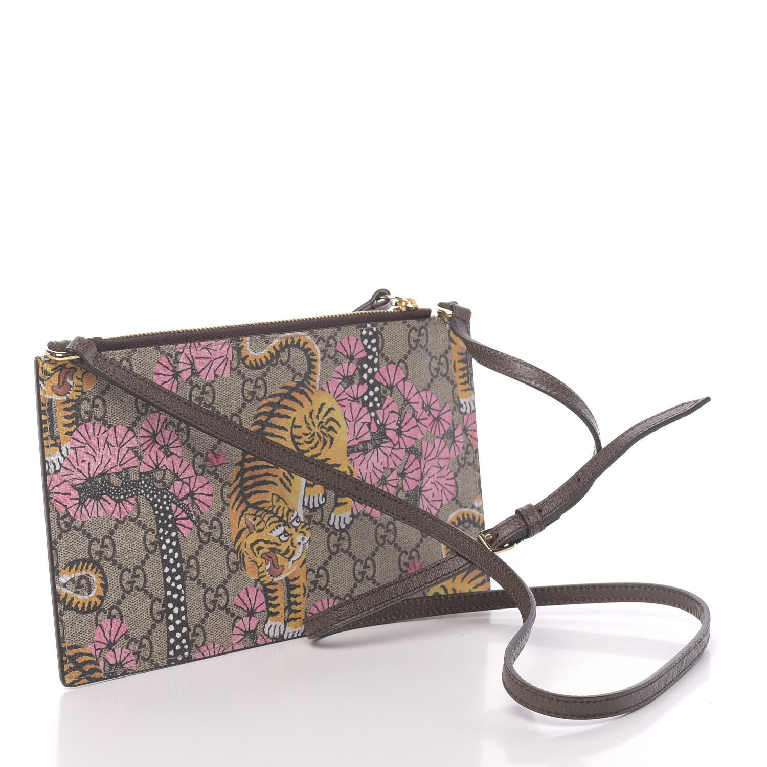 Gucci GG Supreme Monogram Bengal Blooms Shoulder Bag Beige Pink 3 of 12