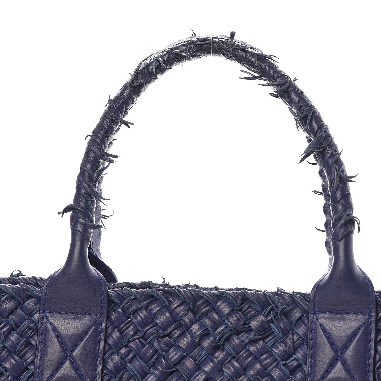 Bottega Veneta Chevre Intrecciato Fringe Netted Medium Cabat Tote Blue 13 of 21