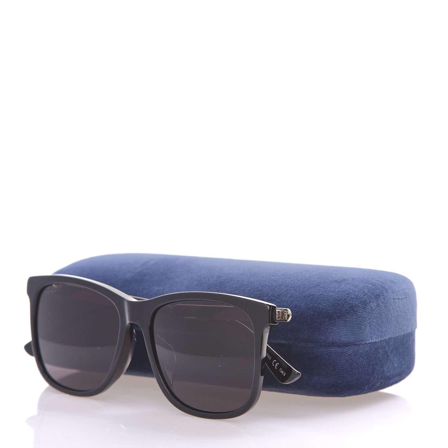 Acetate Square Frame Web Sunglasses GG0078SK Black