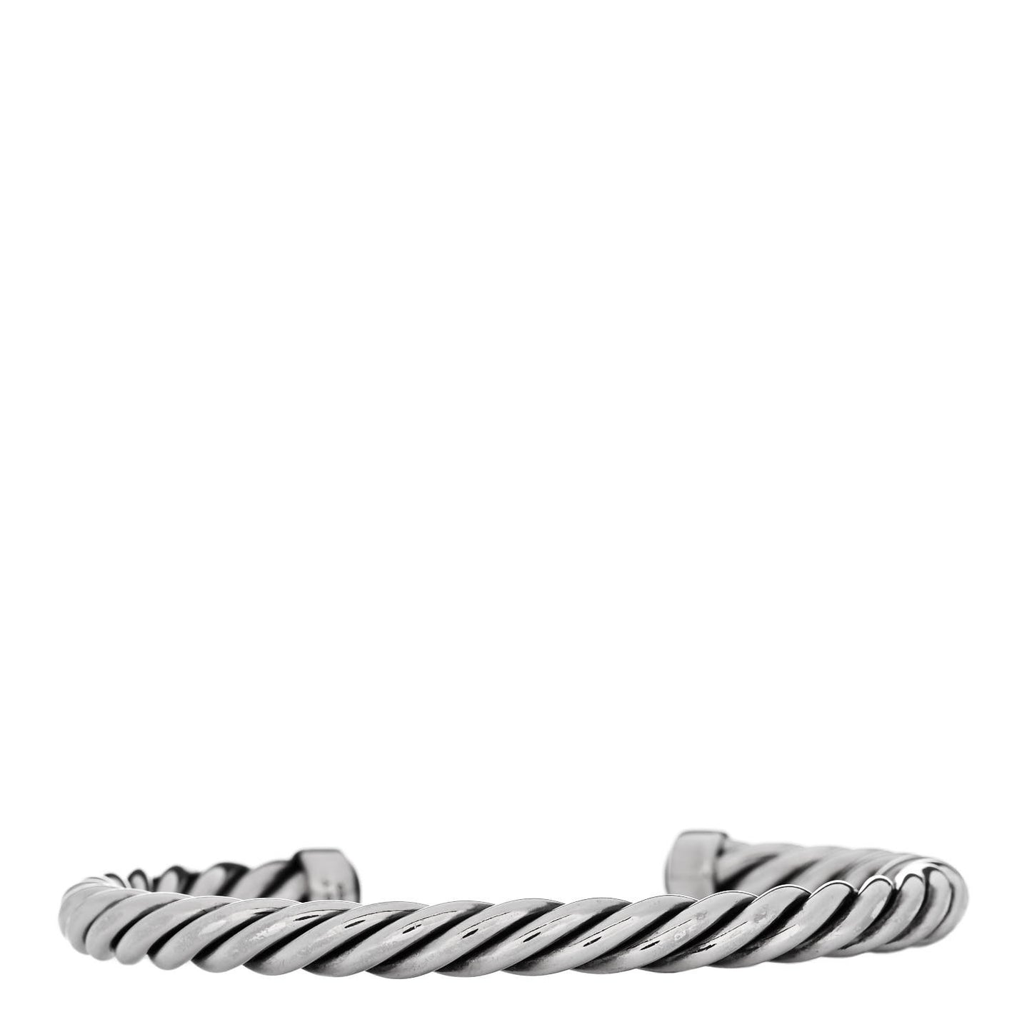 Sterling Silver Onyx 6mm Cable Classic Cuff Bracelet