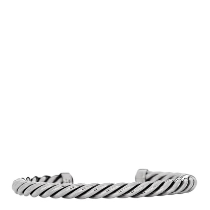 David Yurman Sterling Silver Onyx 6mm Cable Classic Cuff Bracelet 2 of 3