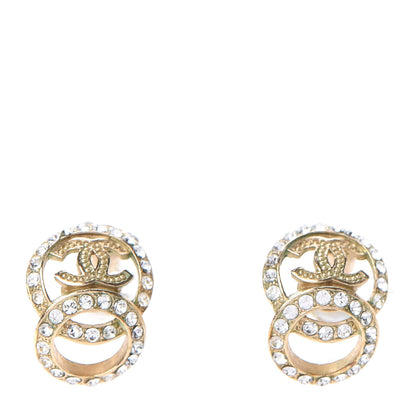 Chanel Crystal CC Earrings Gold 1 of 5