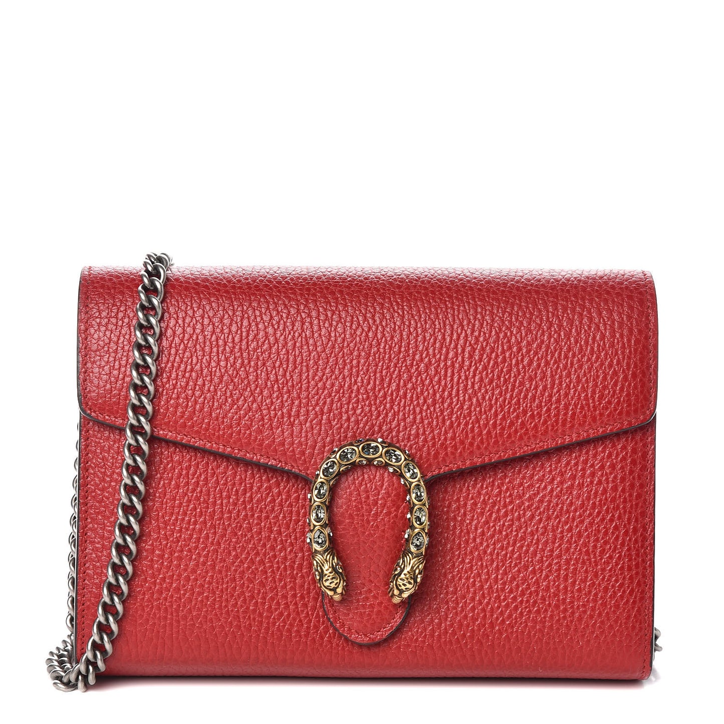 Calfskin Mini Dionysus Chain Wallet Hibiscus Red