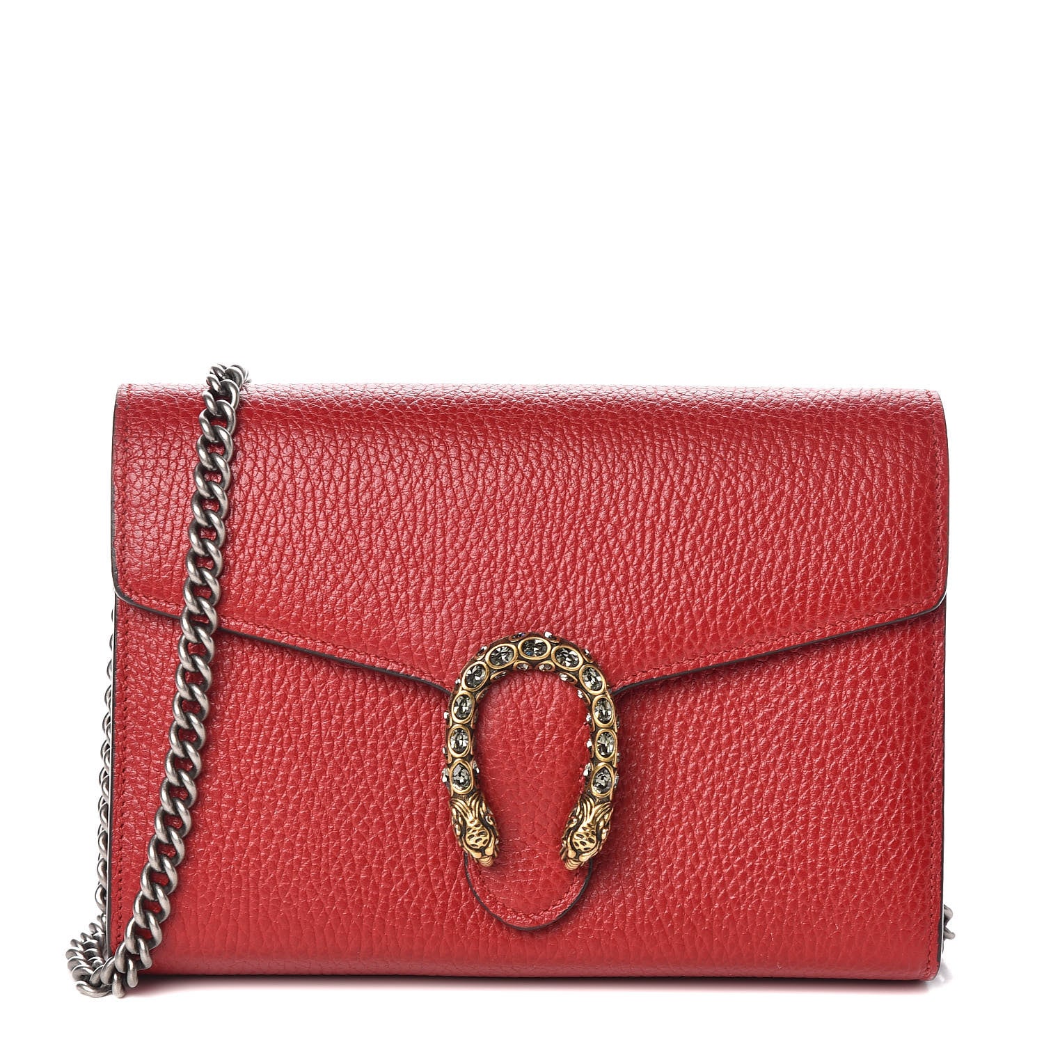 Gucci Calfskin Mini Dionysus Chain Wallet Hibiscus Red 1 of 11