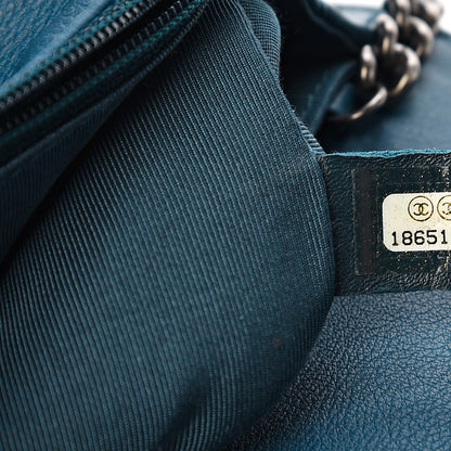 Chanel Calfskin Small Boy Reverso Flap Dark Blue 6 of 12