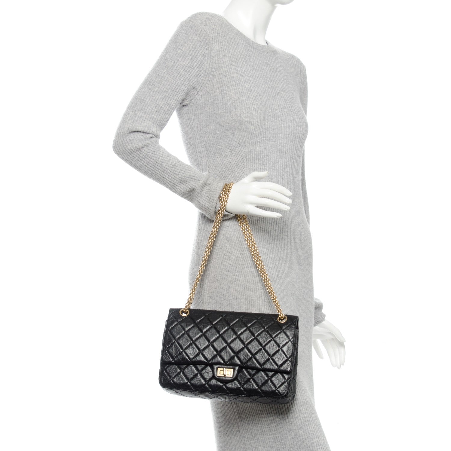 Chanel Aged Calfskin Quilted 2.55 Reissue 226 Flap Black 2 of 7
