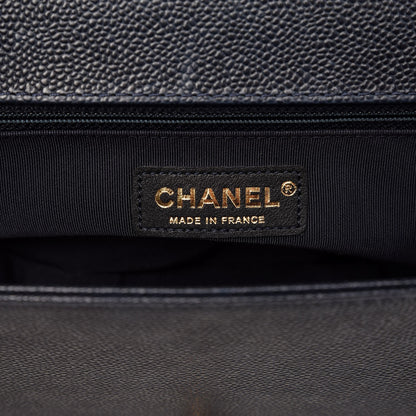 Chanel Caviar Quilted New Medium Boy Flap Dark Navy Blue 6 of 11