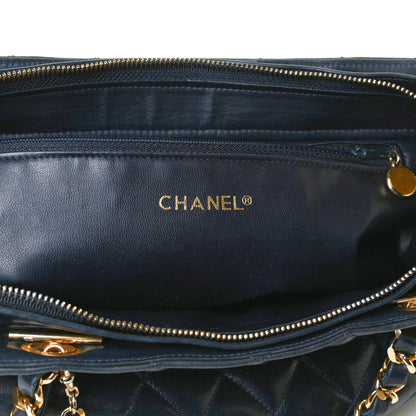 Chanel Lambskin Quilted Tote Navy 5 of 13