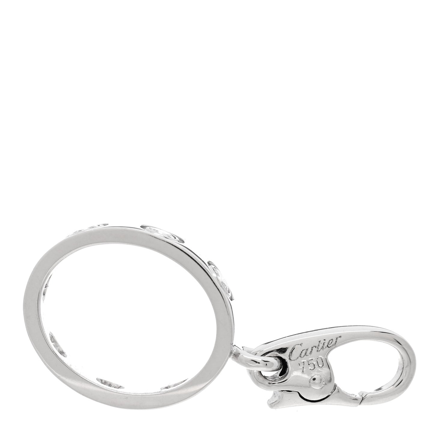 18K White Gold Diamond LOVE Ring Charm