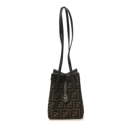 Fendi Fabric Jacquard Vitello Grace FF 1974 Mini Fendi Origami Tobacco Moro Ebano 3 of 10