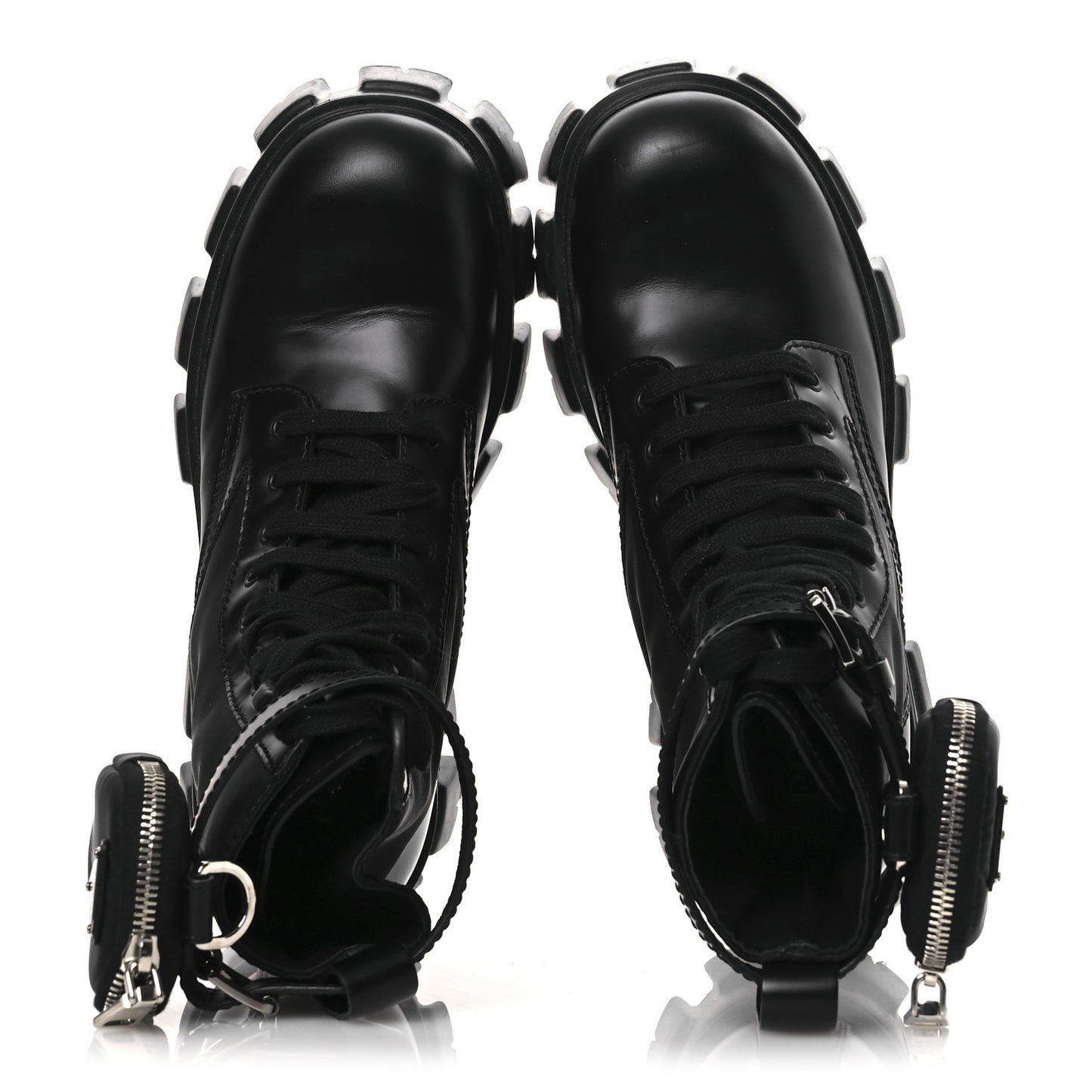 Spazzolato Rois Nylon Metal Triangle Logo Mens Monolith Pouch Pocket 55mm Boots 7.5 Black