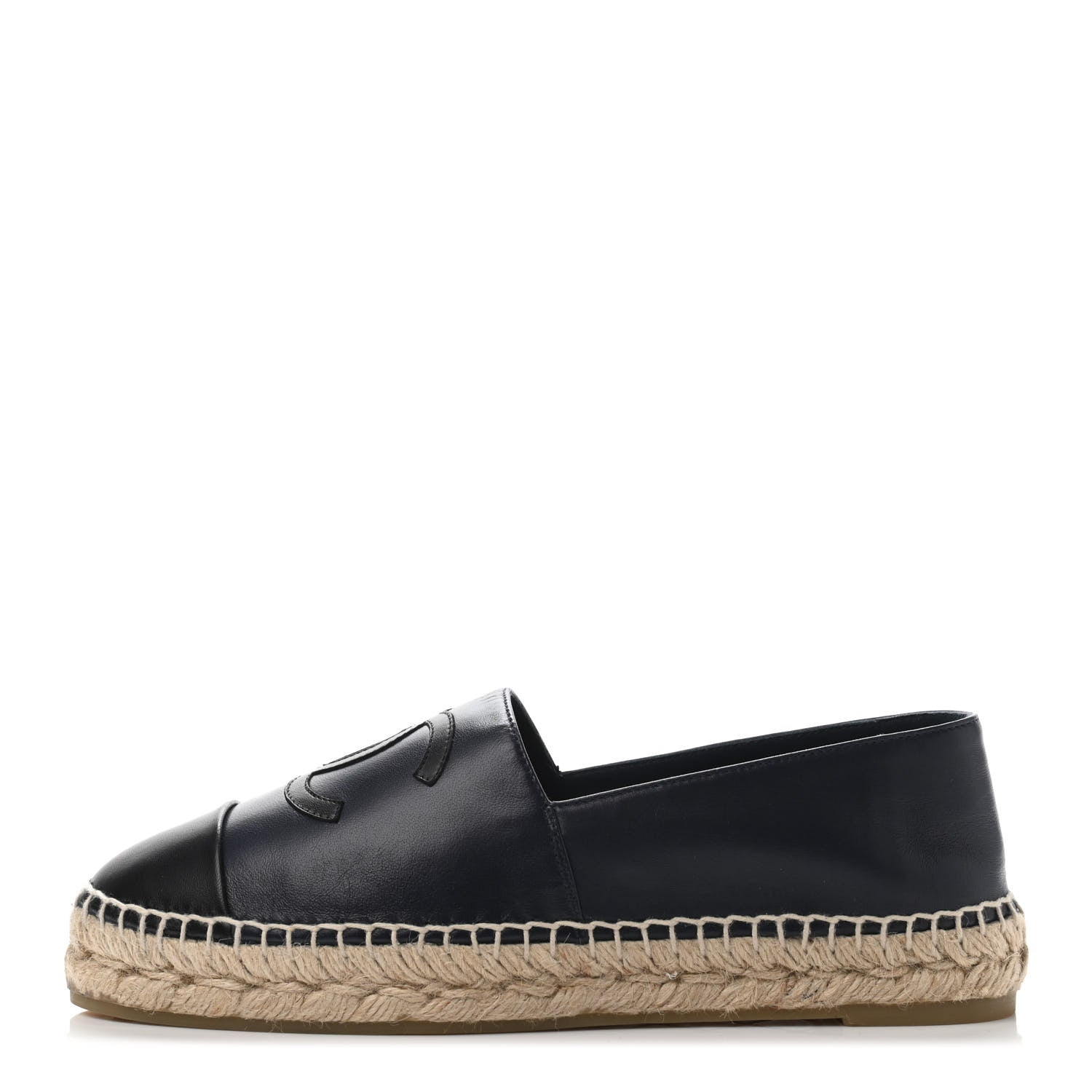 Chanel Lambskin CC Espadrilles 39 Navy Black 1 of 4