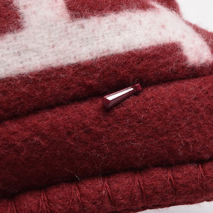 Hermes Wool Cashmere Avalon III Pillow PM Ecru Rouge 4 of 6