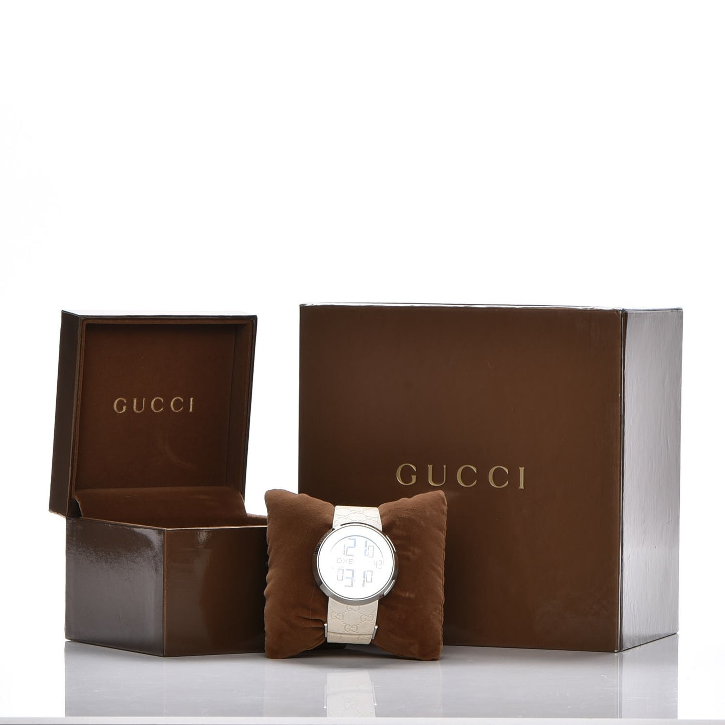 Stainless Steel Rubber 40mm Digital I-Gucci Watch