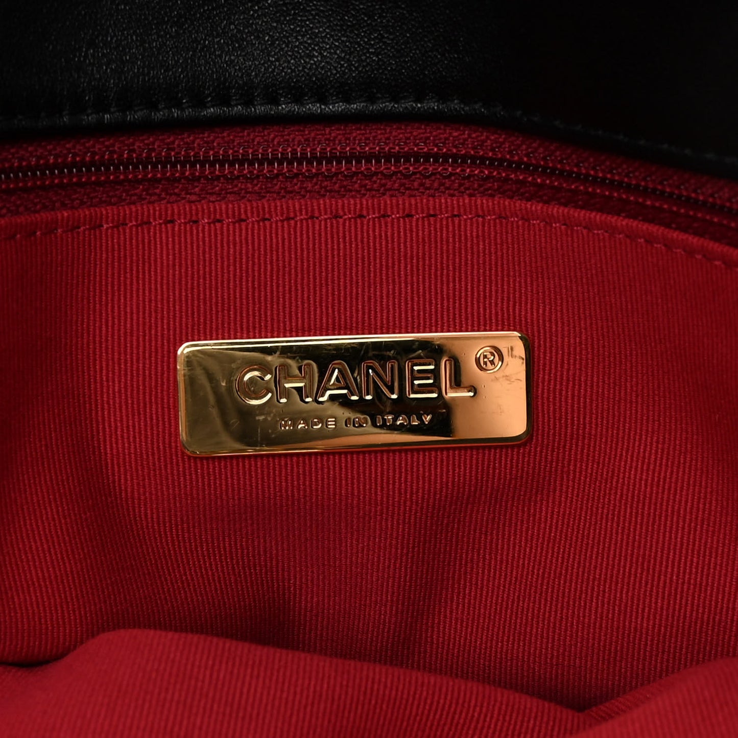 Lambskin Quilted Chanel 19 East West Shopping Bag Black