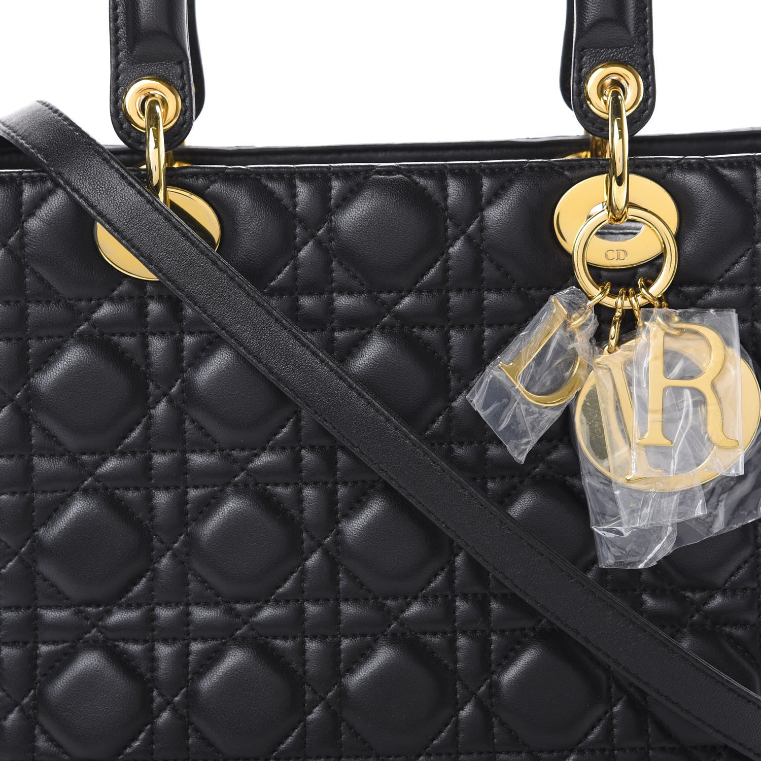 Christian Dior Lambskin Cannage Medium Lady Dior Black 11 of 11