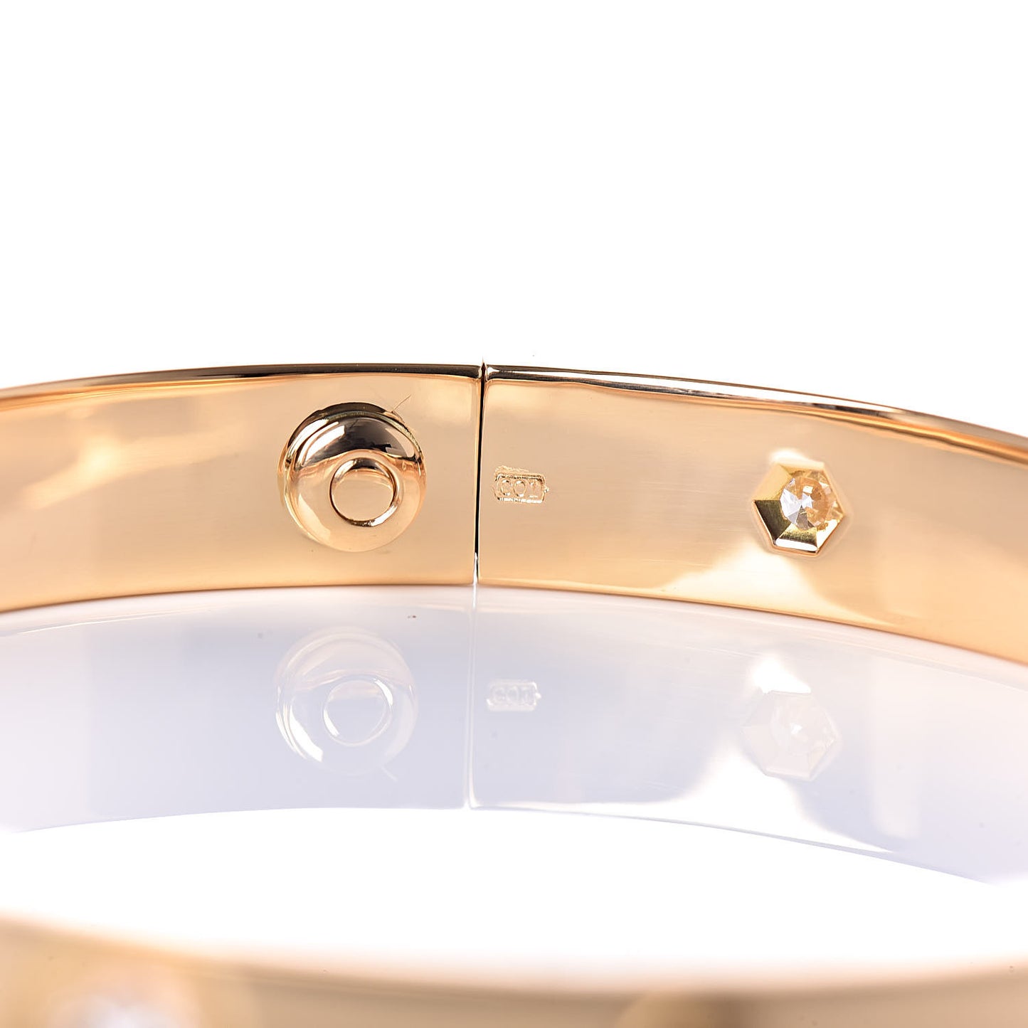 18K Yellow Gold 6 Diamond LOVE Bracelet 16